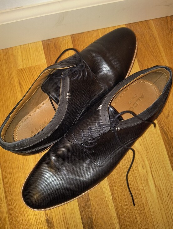 Aldo Black Lace-Up Leather Derby Shoes main image 5
